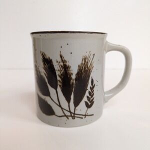 Vintage Otagiri Wheat Harvest Stoneware Coffee or Tea Mug Gray Brown Japan
